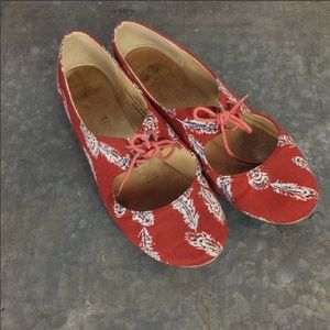 Restricted Feather Lace Up Mary Jane Flats